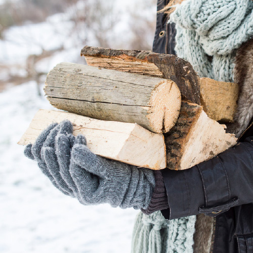 Winter log carrying