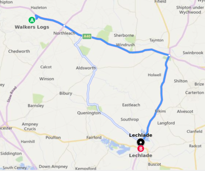 Lechlade log delivery map Lechlade log delivery map